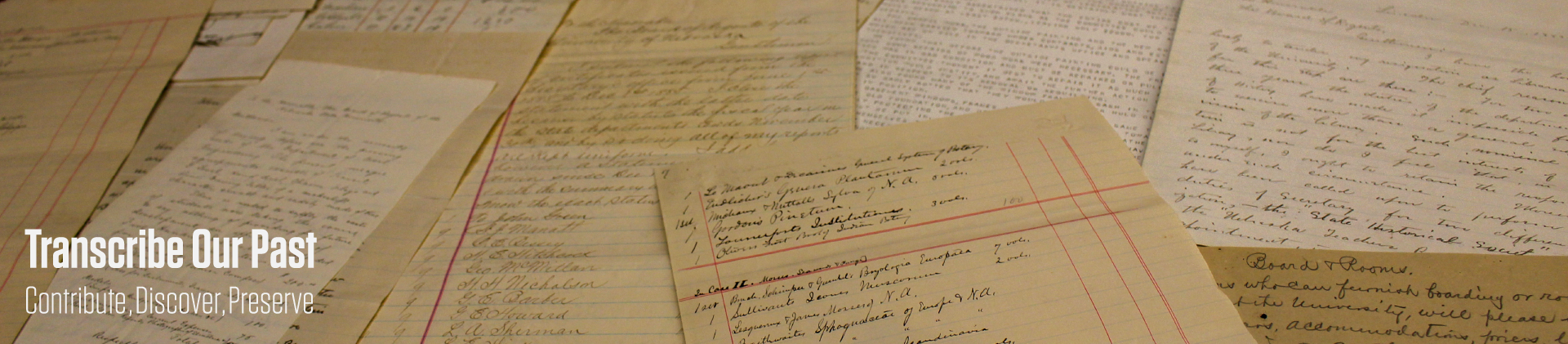 Transcribe our past banner